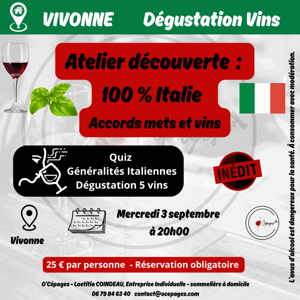 Dégustation vins sommelière a domicile vente de vins Poitiers