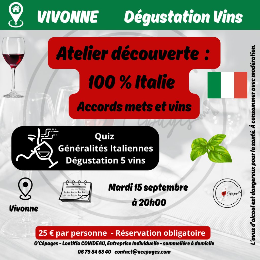 Dégustation vins sommelière a domicile vente de vins Poitiers