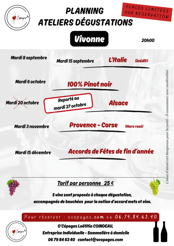 Dégustation vins sommelière a domicile vente de vins Poitiers